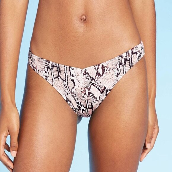 SHADE & SHORE snake print cheeky bikini bottom size M, L NWT - Picture 1 of 6